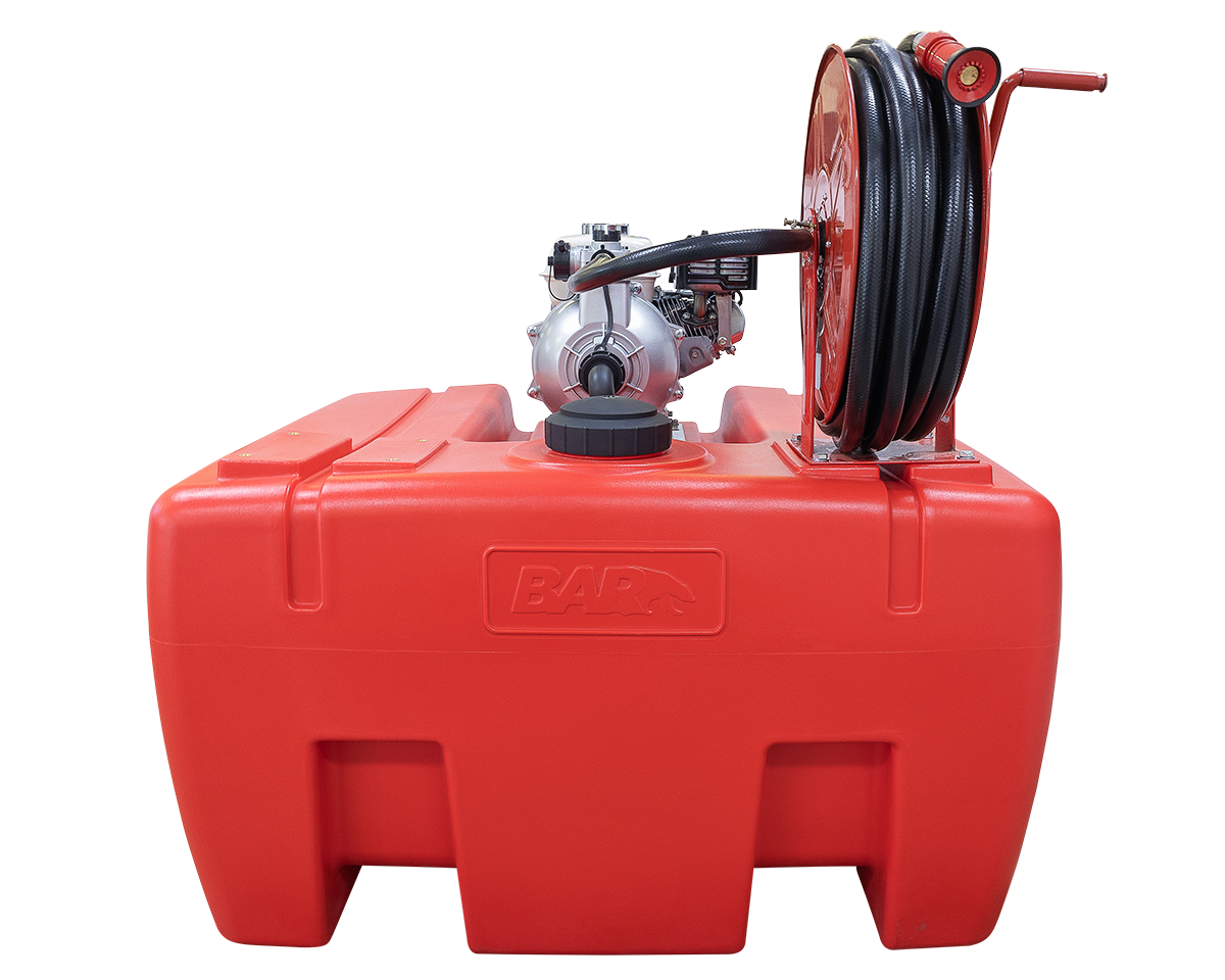 1.5" BSP Single Fire Fighting Pump with 400 L Tank + Hose Reel [124 HP15651-H-455]