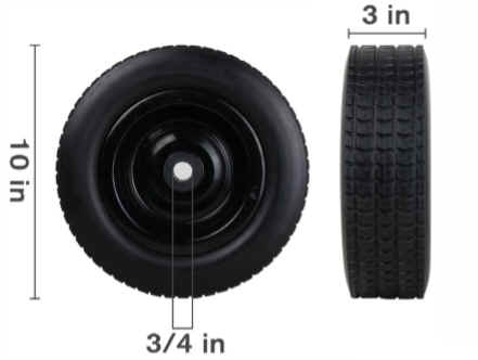 Wheel 10in Foam + Bush Bl (D1) [125 85.660.004BF]