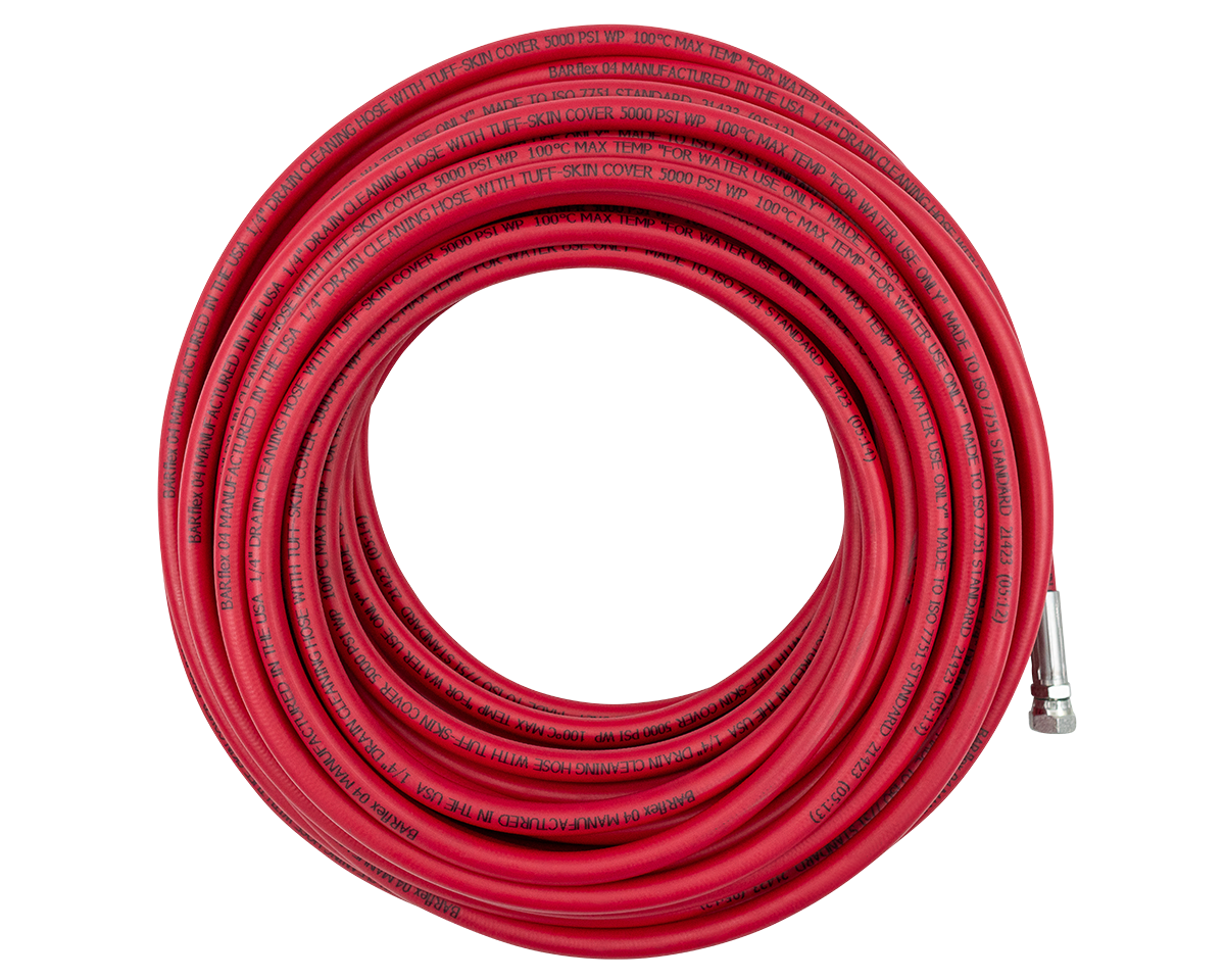 Thermoplastic Jetter Hose - BARflex Red - 5,000 PSI[165 BARflex03-60R]