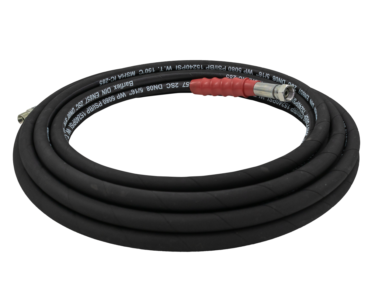 5/16" R2 2 Wire Hose - Grey - 4,000 PSI - Alfagomma[165 R2J300 10ML 3/8Fs x 3/8M]