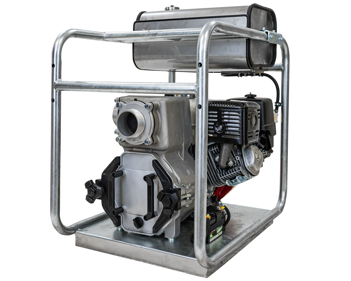 3" Trash Pump, Honda 13 hp electric start complete with 25 L long range stainless steel fuel tank [124 TP3013-HEL]